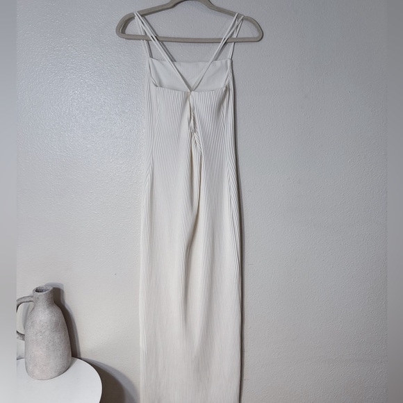 COS PLISSÉ MIDI WHITE SLIP DRESS New with tags size S - Picture 4 of 9